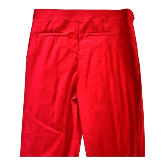 Violets & Roses Red Slim Fit Pants Size 6/28 Stretch Rayon Blend Office Wear - Picture 4 of 7